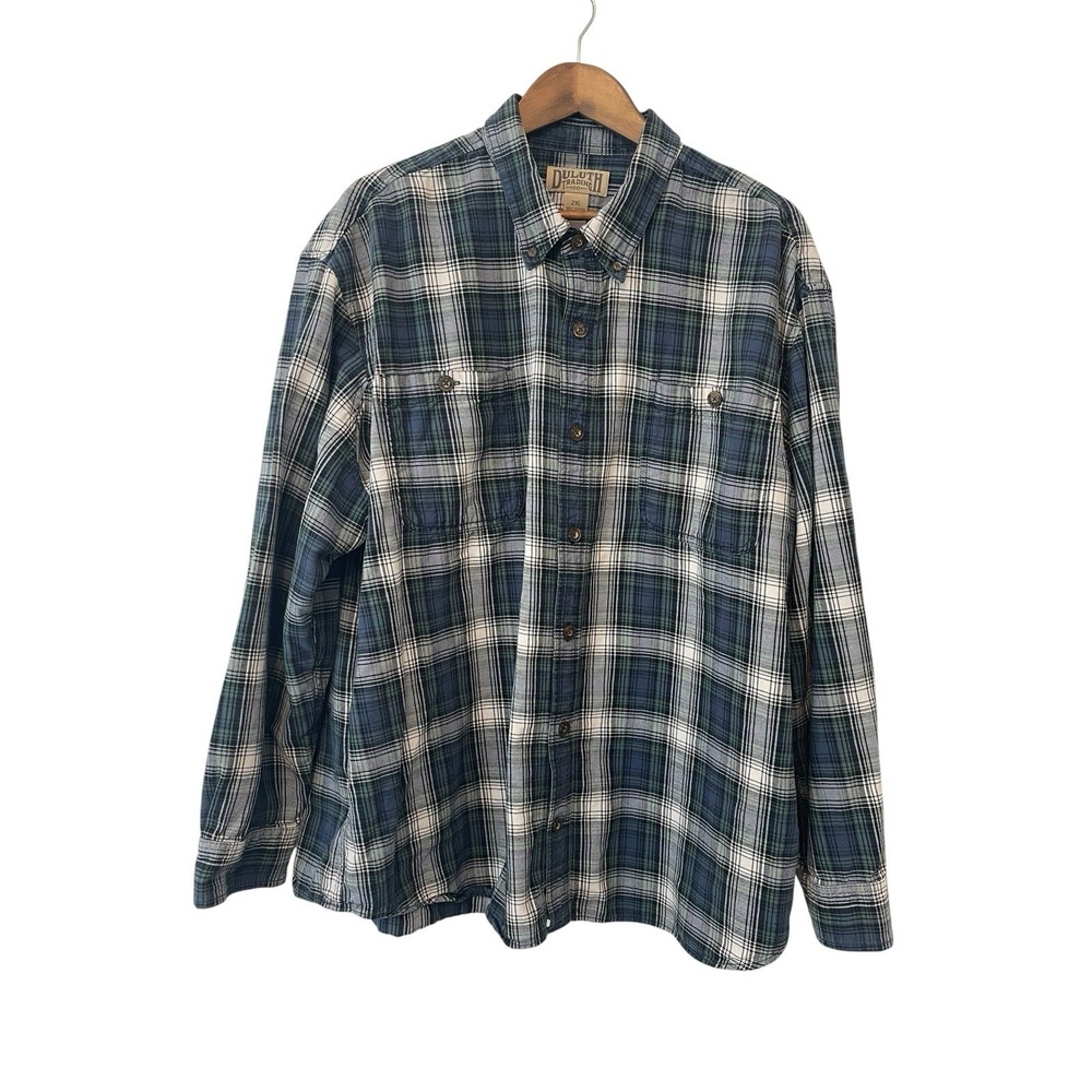 Men's Duluth Flannel Plaid Buttondown 2XL Gorpcore Outdoor Work Cabincore